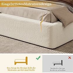 STILVORA Lit coffre 180/200 cm beige en bouclé avec tête de lit rembourrée pas cher