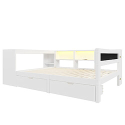 Acheter Lit Double 140x200 cm Modenvie rangement LED Blanc