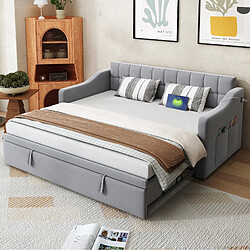 Avis STILVORA Lit rembourré 90/190 cm gris clair en velours extensible