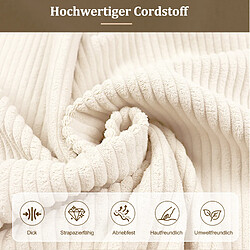 STILVORA Lit double 180/200 cm beige en velours côtelé avec rangement hydraulique pas cher