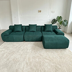 Concept Usine Canapé compressé modulable en tissu chenille vert foncé 4-5 places SHEFFIELD pas cher