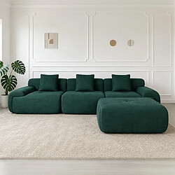 Acheter Concept Usine Canapé compressé modulable en tissu chenille vert foncé 4-5 places SHEFFIELD