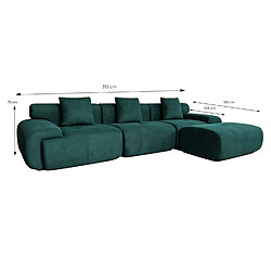 Avis Concept Usine Canapé compressé modulable en tissu chenille vert foncé 4-5 places SHEFFIELD