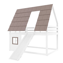 Acheter MIVRAY Lit superposé 140x200 cm, lit cabane, MDF pin, Marron et blanc