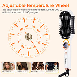 Brosse Lissante Hatteker Avec Réglage 100- 200 °C, écran LED, Cordon Pivotant 360° Blanc pas cher