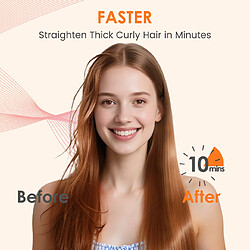 Acheter Brosse Lissante Hatteker Avec Réglage 100- 200 °C, écran LED, Cordon Pivotant 360° Blanc
