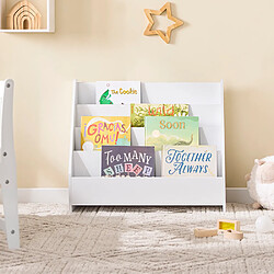 Acheter SoBuy Étagère inclinée pour livres enfant blanc 70x30x60 cm KMB32-K-W