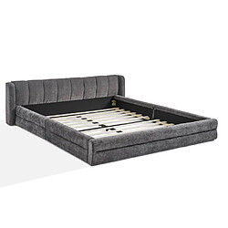 Acheter Lit Double 140x200 cm - Modenvie - structure renforcée sans matelas - Gris foncé