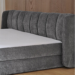 Lit Double 140x200 cm - Modenvie - structure renforcée sans matelas - Gris foncé pas cher