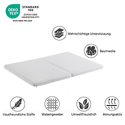 Lit Enfant Extensible Modenvie 140x200 cm avec matelas - Bois - Naturel et Orange pas cher