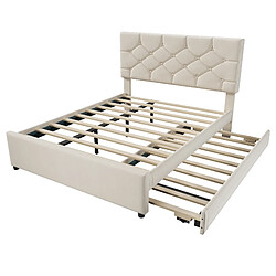 Acheter Lit Double 140x200 cm - Modenvie - avec lit gigogne et sommier - Beige