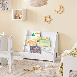 SoBuy Étagère inclinée pour livres enfant blanc 70x30x60 cm KMB32-K-W pas cher