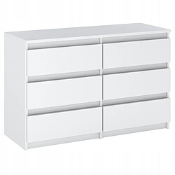 Stiv-Meubles Commode 6 tiroirs - style contemporain - BLANC MAT - 100?cm -chifonnier meuble de salon TV 