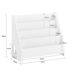 Avis SoBuy Étagère inclinée pour livres enfant blanc 70x30x60 cm KMB32-K-W