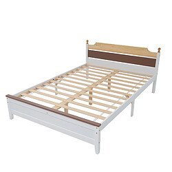 Acheter Lit Double 140x200 cm Modenvie structure stable en bois et sommier Blanc