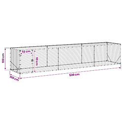 vidaXL Enclos pour Poules Argenté 500 x 100 x 100 cm Acier galvanisé pas cher
