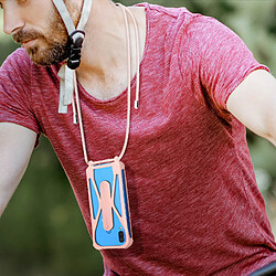 Acheter Avizar Coque Cordon pour Smartphone Universel avec Coins Bumper et Fonction Support Rose