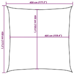 vidaXL Voile d'ombrage 160 g/m² Marron 4,5x4,5 m PEHD pas cher