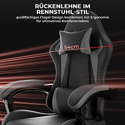 Avis DZMDIP Fauteuil gaming ergonomique avec repose-pieds et dossier inclinable noir gris