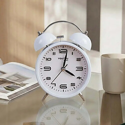 Acheter Avizar Réveil de Table 12cm pour Chambre Format Rond Double Cloche Élégant Blanc