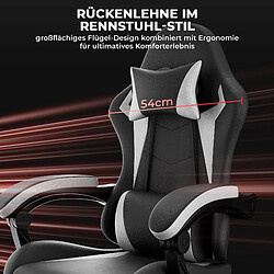 Avis DZMDIP Fauteuil gaming ergonomique avec repose-pieds et dossier inclinable, noir et blanc