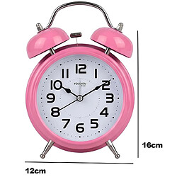 Avizar Réveil de Table Analogique pour Chambre Double Cloche Élégant Rose pas cher