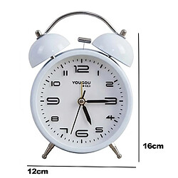 Avizar Réveil de Table 12cm pour Chambre Format Rond Double Cloche Élégant Blanc pas cher