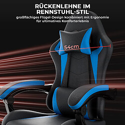 Avis DZMDIP Fauteuil gaming ergonomique avec repose-pieds et dossier inclinablee, noir et bleu