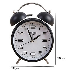 Avizar Réveil de Table 12cm pour Chambre Format Rond Double Cloche Élégant Noir pas cher