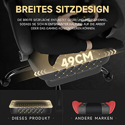 Avis DZMDIP Fauteuil Gaming Ergonomique en Simili Cuir, Dossier Inclinable 135°, Repose-pieds,noir