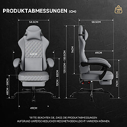DZMDIP Fauteuil Gaming Ergonomique en Simili Cuir, Dossier Inclinable 135°, Massage, Repose-pieds pas cher