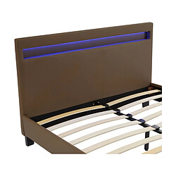 Habitat Et Jardin Lit LED [ ]Maria[ ] - 140 x 190 cm - Taupe pas cher