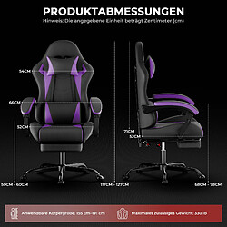 Acheter DZMDIP Fauteuil gaming ergonomique avec repose-pieds et dossier inclinable, noir et violet