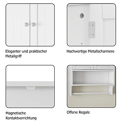 Acheter STILVORA Armoire de salle de bain 56,8/19/70 cm blanche aus MDF avec étagères réglables