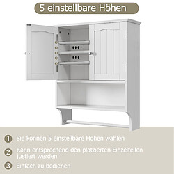 Avis STILVORA Armoire de salle de bain 56,8/19/70 cm blanche aus MDF avec étagères réglables