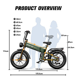 Vélo Électrique Pliable APEFOX RH20 Double Moteur 1500W Batterie 48V22,5Ah Autonomie 100km pas cher