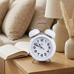 Acheter Avizar Réveil de Table Analogique pour Chambre Double Cloche Élégant Blanc