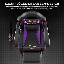 DZMDIP Fauteuil gaming ergonomique avec repose-pieds et dossier inclinable, noir et violet pas cher