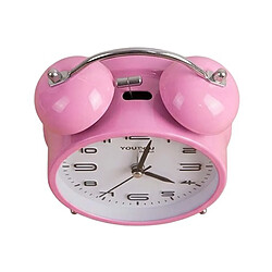 Avis Avizar Réveil de Table 12cm pour Chambre Format Rond Double Cloche Élégant Rose