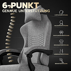 Acheter DZMDIP Fauteuil gaming tissu avec massage et repose-pieds rétractable gris clair