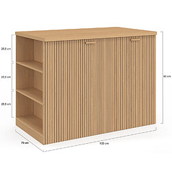Idmarket Ilot central 120cm effet latte pas cher