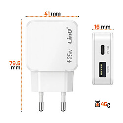 Avis LinQ Chargeur Secteur Universel avec USB-C Power Delivery et USB-A QC 3.0 Blanc