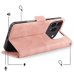 Acheter Avizar Étui Folio pour Honor 600 / 600 Pro Design Vintage avec Fonction Support Vidéo Rose