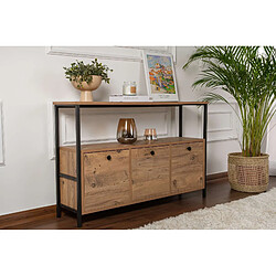Avis Hanah Home Console en bois [ ]Solace[ ] - 120 x 29 x 77 cm - Pin atlantique Noir
