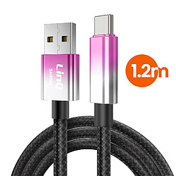 LinQ Câble USB-C vers USB de Charge Rapide 48W avec Écran LED 1.2m Violet pas cher
