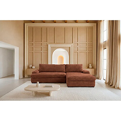 Avis Casanova Canapé d'angle convertible gros velours côtelé Terracotta Gauche