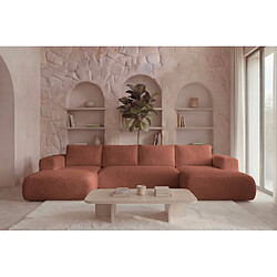 Avis Casanova Canapé panoramique tissu bouclette 5 places Terracota