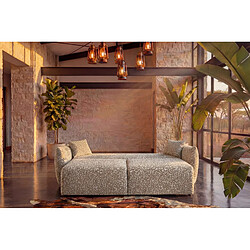 Casanova Canapé droit convertible tissu imprimé animalier 3 places Beige pas cher