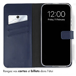 Avis Selencia Étui portefeuille en cuir véritable pour Xiaomi 17 Ultra - Bleu foncé