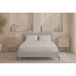 Avis Casanova Lit petit velours côtelé Gris clair 140x200cm